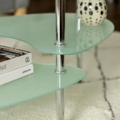 Glass Oval Living Room Metal Coffee Table - Saracina Home -Coffee Tables Elegant store unnamed file 5504