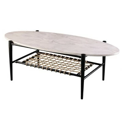 Holly & Martin Relckin Faux Marble Cocktail Table White/Black - Holly & Martin 4 Holly & Martin Relckin Faux Marble Cocktail Table White/Black - Holly & Martin - Image 2