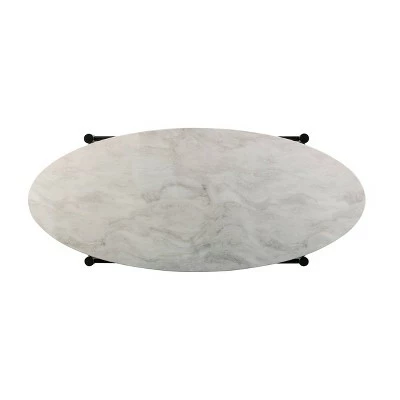 Holly & Martin Relckin Faux Marble Cocktail Table White/Black - Holly & Martin 8 Holly & Martin Relckin Faux Marble Cocktail Table White/Black - Holly & Martin - Image 6