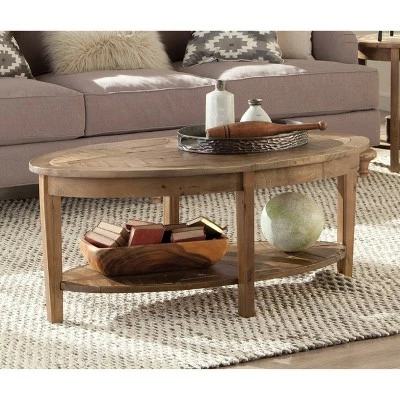 48" Revive Reclaimed Oval Coffee Table Natural - Alaterre Furniture 5 48" Revive Reclaimed Oval Coffee Table Natural - Alaterre Furniture - Image 3