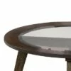 32" Coffee Table with Round Glass Top and Angled Legs Brown - Benzara 1 32" Coffee Table with Round Glass Top and Angled Legs Brown - Benzara -Coffee Tables Elegant store unnamed file 5567