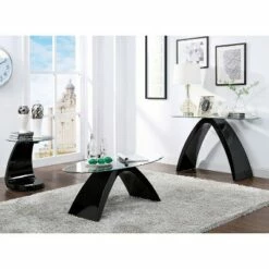 Gummerton Glass Top Coffee Table - miBasics Black High Gloss -Coffee Tables Elegant store unnamed file 5573