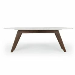 Gabrielle Mid-Century Marble Oval Coffee Table - Poly & Bark Natural -Coffee Tables Elegant store unnamed file 5586