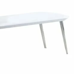 Coffee Table with Pull Out Tabletop White/Silver - Benzara -Coffee Tables Elegant store unnamed file 5589