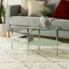 Glass Oval Living Room Metal Coffee Table - Saracina Home -Coffee Tables Elegant store unnamed file 5590