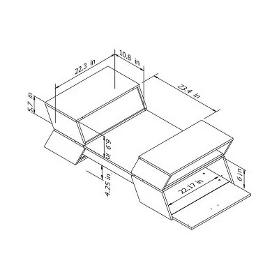 Lucas Glass Top Coffee Table with Hidden Storage White/Walnut - HOMES: Inside + Out 5 Lucas Glass Top Coffee Table with Hidden Storage White/Walnut - HOMES: Inside + Out - Image 3