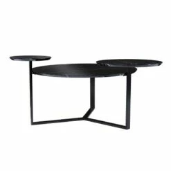 Wibeau Faux Marble Cocktail Table Black - Aiden Lane