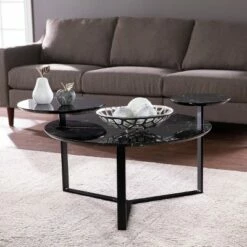 Wibeau Faux Marble Cocktail Table Black - Aiden Lane -Coffee Tables Elegant store unnamed file 5624