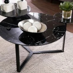 Wibeau Faux Marble Cocktail Table Black - Aiden Lane -Coffee Tables Elegant store unnamed file 5625