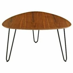 Gibby Hairpin Leg Wood Coffee Table Walnut - Saracina Home