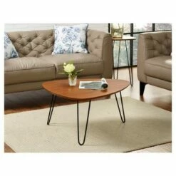 Gibby Hairpin Leg Wood Coffee Table Walnut - Saracina Home -Coffee Tables Elegant store unnamed file 5630