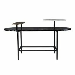 Klindells Faux Marble Cocktail Table Black/Gold - Aiden Lane