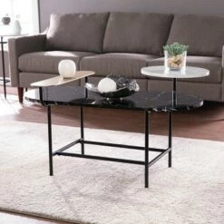 Klindells Faux Marble Cocktail Table Black/Gold - Aiden Lane -Coffee Tables Elegant store unnamed file 5643