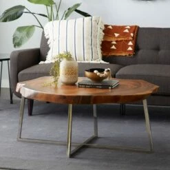 Contemporary Stainless Steel Coffee Table Brown - Venus Williams Collection