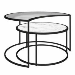 Moon Phases Nesting Coffee Tables White Marble/Glass - Mr. Kate 12 Moon Phases Nesting Coffee Tables White Marble/Glass - Mr. Kate -Coffee Tables Elegant store unnamed file 5667