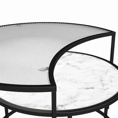Moon Phases Nesting Coffee Tables White Marble/Glass - Mr. Kate 7 Moon Phases Nesting Coffee Tables White Marble/Glass - Mr. Kate - Image 5