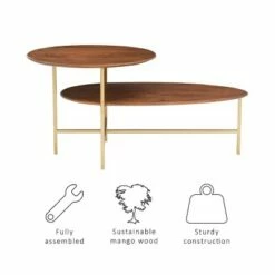 Charmane 2 Tier Coffee Table Gold - Powell Company