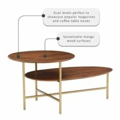 Charmane 2 Tier Coffee Table Gold - Powell Company -Coffee Tables Elegant store unnamed file 5692