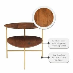 Charmane 2 Tier Coffee Table Gold - Powell Company -Coffee Tables Elegant store unnamed file 5693