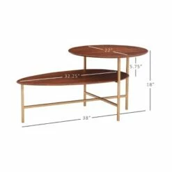 Charmane 2 Tier Coffee Table Gold - Powell Company -Coffee Tables Elegant store unnamed file 5697