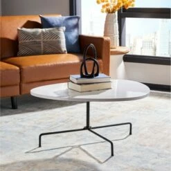 Berlin Tripod Coffee Table - Safavieh Walnut/black