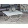 Olivia & May Square Marble Coffee Table with Stainless Steel Base White - Olivia & May -Coffee Tables Elegant store unnamed file 5734