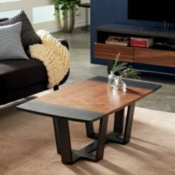 Contemporary Walnut Veneer Coffee Table Walnut Brown - Venus Williams Collection