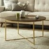 Vivian Glam X Leg Round Coffee Table Faux Marble - Saracina Home Dark Walnut/gold -Coffee Tables Elegant store unnamed file 58
