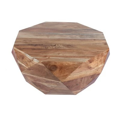 Diamond Shape Acacia Wood Coffee Table Gentle Brown - The Urban Port 3 Diamond Shape Acacia Wood Coffee Table Gentle Brown - The Urban Port - Image 2