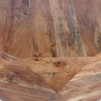 Diamond Shape Acacia Wood Coffee Table Gentle Brown - The Urban Port 5 Diamond Shape Acacia Wood Coffee Table Gentle Brown - The Urban Port - Image 4