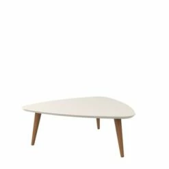 11.81" Utopia High Triangle Coffee Table with Splayed Legs - Manhattan Comfort Off-white -Coffee Tables Elegant store unnamed file 5816