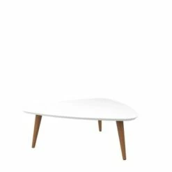 11.81" Utopia High Triangle Coffee Table with Splayed Legs - Manhattan Comfort Off-white -Coffee Tables Elegant store unnamed file 5817