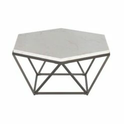 Corvus Marble Top Cocktail Table White - Steve Silver Co. -Coffee Tables Elegant store unnamed file 5840