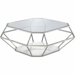 55 Downing Street Modern Polished Stainless Steel Geometric Coffee Table 39 1/2" Wide Silver Glass for Living Room Entryway Office 12 55 Downing Street Modern Polished Stainless Steel Geometric Coffee Table 39 1/2" Wide Silver Glass for Living Room Entryway Office -Coffee Tables Elegant store unnamed file 5849