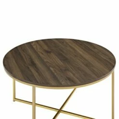 Vivian Glam X Leg Round Coffee Table Faux Marble - Saracina Home Dark Walnut/gold 15 Vivian Glam X Leg Round Coffee Table Faux Marble - Saracina Home Dark Walnut/gold -Coffee Tables Elegant store unnamed file 60