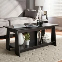Fionan Modern and Contemporary Finished Coffee Table Dark Brown - Baxton Studio -Coffee Tables Elegant store unnamed file 613