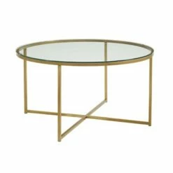 Vivian Glam X Leg Round Coffee Table Faux Marble - Saracina Home Dark Walnut/gold 21 Vivian Glam X Leg Round Coffee Table Faux Marble - Saracina Home Dark Walnut/gold -Coffee Tables Elegant store unnamed file 66