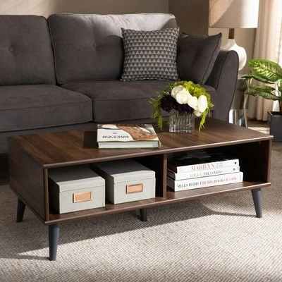 Pierre Coffee Table - Baxton Studio Oak Brown/gray 8 Pierre Coffee Table - Baxton Studio Oak Brown/gray - Image 6