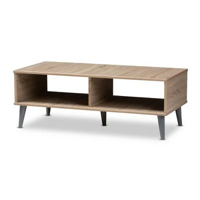 Pierre Coffee Table - Baxton Studio Oak Brown/gray 10 Pierre Coffee Table - Baxton Studio Oak Brown/gray - Image 8