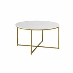 Vivian Glam X Leg Round Coffee Table Faux Marble - Saracina Home Dark Walnut/gold 22 Vivian Glam X Leg Round Coffee Table Faux Marble - Saracina Home Dark Walnut/gold -Coffee Tables Elegant store unnamed file 67