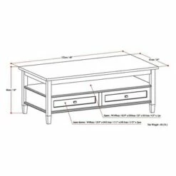 48" Norfolk Coffee Table - WyndenHall Tobacco Brown 19 48" Norfolk Coffee Table - WyndenHall Tobacco Brown -Coffee Tables Elegant store unnamed file 686