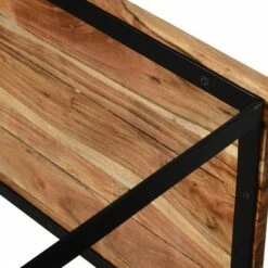 Set of 3 Wooden Nesting Coffee End Tables with Metal Base Brown/Black - The Urban Port -Coffee Tables Elegant store unnamed file 696