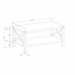 Sophie Rustic Farmhouse X Frame Coffee Table - Saracina Home Dark Walnut -Coffee Tables Elegant store unnamed file 73