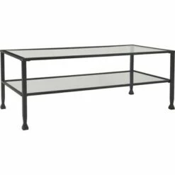 Maddox Glass and Metal Coffee Table - ClickDecor Black