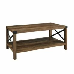 Sophie Rustic Farmhouse X Frame Coffee Table - Saracina Home Dark Walnut -Coffee Tables Elegant store unnamed file 76