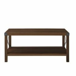 Sophie Rustic Farmhouse X Frame Coffee Table - Saracina Home Dark Walnut -Coffee Tables Elegant store unnamed file 79