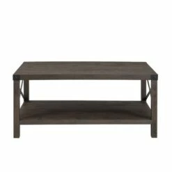 Sophie Rustic Farmhouse X Frame Coffee Table - Saracina Home Dark Walnut -Coffee Tables Elegant store unnamed file 80