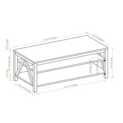 Taylen A Frame Farmhouse Open Storage Coffee Table - Saracina Home Dark Walnut/white Oak 7 Taylen A Frame Farmhouse Open Storage Coffee Table - Saracina Home Dark Walnut/white Oak - Image 5