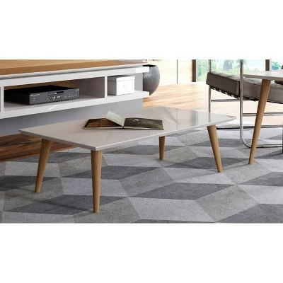 11.81" Utopia High Rectangle Coffee Table with Splayed Legs - Manhattan Comfort Off-white 3 11.81" Utopia High Rectangle Coffee Table with Splayed Legs - Manhattan Comfort Off-white