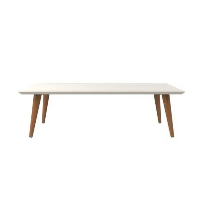 11.81" Utopia High Rectangle Coffee Table with Splayed Legs - Manhattan Comfort Off-white 4 11.81" Utopia High Rectangle Coffee Table with Splayed Legs - Manhattan Comfort Off-white - Image 2